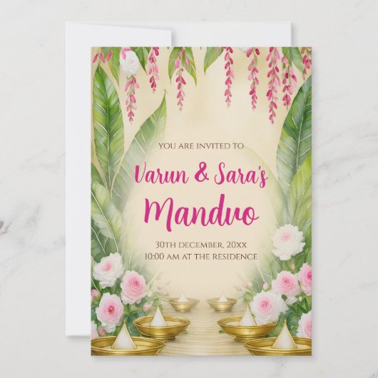 Cartes d'invitation Mandap Mahurat numériques Invi (Devant)