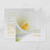 Cartes d'invitation mariage au lys calla (Devant / Derrière)