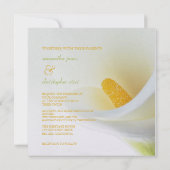 Cartes d'invitation mariage au lys calla (Dos)