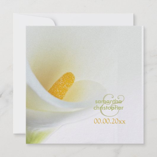 Cartes d'invitation mariage au lys calla (Devant)