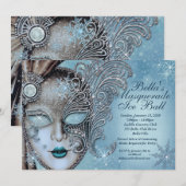 Cartes d'invitation Mascarade Balle de Glace Floco (Devant / Derrière)