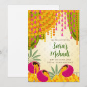 Cartes d'invitation Mehndi & invitation numérique  (Devant / Derrière)