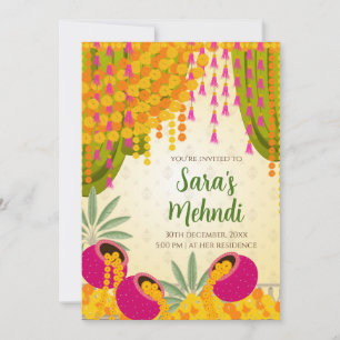 Cartes d'invitation Mehndi & invitation numérique