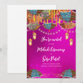 Cartes d'invitation Mehndi numérique & Invitation  (Devant / Derrière)
