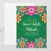 Cartes d'invitation Mehndi numériques et invitatio (Devant / Derrière)