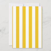 Cartes d'invitation modernes à rayures jaunes et b (Dos)