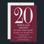 Cartes d'invitation modernes de mariage pour anniv<br><div class="desc">Une invitation d'anniversaire de mariage simple et moderne rouge bordeaux et blanc. Parfait pour les anniversaires de mariage comme 5 ans,  10 ans,  15 ans,  20 ans,  25 ans,  30 ans,  35 ans,  40 ans,  45 ans,  50 ans,  55 ans,  60 ans...  ou n'importe quelle année !</div>