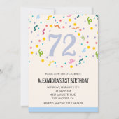 Cartes d'invitation modernes et simples pour 72 an (Devant)