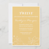 Cartes d'invitation modernes pour 12 ans Fleurs Ja (Devant)