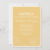 Cartes d'invitation modernes pour 16 ans Fleurs Ja (Devant)