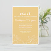Cartes d'invitation modernes pour 40 ans Anniversa (Debout devant)
