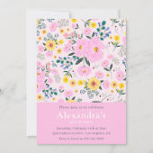 Cartes d'invitation modernes pour 55 ans Boho Flor (Devant)