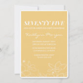 Cartes d'invitation modernes pour 75 ans Fleurs Ja (Devant)