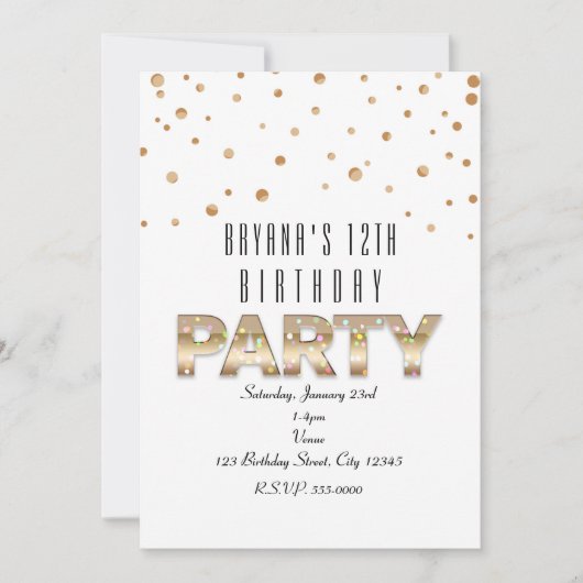 Cartes d'invitation modernes pour anniversaire ave (Devant)