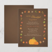 Cartes d'invitation modernes pour la fête de Thank (Devant / Derrière)
