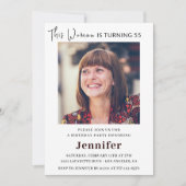 Cartes d'invitation modernes pour ses 55 ans avec (Devant)