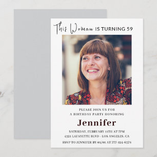 Cartes d'invitation modernes pour ses 59 ans avec
