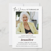Cartes d'invitation modernes pour ses 89 ans avec (Devant)