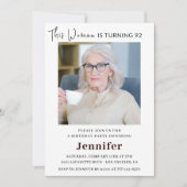 Cartes d'invitation modernes pour ses 92 ans avec (Devant)