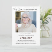 Cartes d'invitation modernes pour ses 92 ans avec (Debout devant)