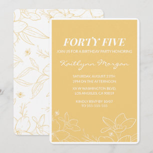 Cartes d'invitation modernes pour un 45e anniversa