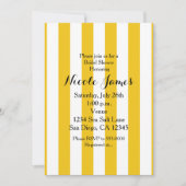 Cartes d'invitation modernes rayées jaune et blanc (Devant)