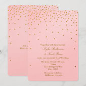 Cartes d'invitation modernes rose poudré et points (Devant / Derrière)