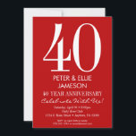 Cartes d'invitation modernes simples rouges et bla<br><div class="desc">Une invitation d'anniversaire de mariage simple et moderne rouge et blanc. Parfait pour les anniversaires de mariage importants tels que 5 ans,  10 ans,  15 ans,  20 ans,  25 ans,  30 ans,  35 ans,  40 ans,  45 ans,  50 ans,  55 ans,  60 ans ... ou n'importe quelle année !</div>