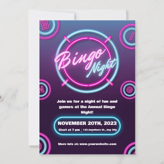 Cartes d'invitation modernes violettes et bleues p (Devant)