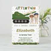 Cartes d'invitation modifiables pour l'armée (Debout devant)