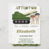 Cartes d'invitation modifiables pour l'armée (Devant)