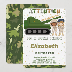 Cartes d'invitation modifiables pour l'armée