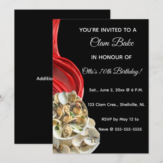 Cartes d'invitation modifiables pour un repas de p (Devant / Derrière)