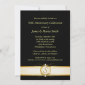 Cartes d'invitation Monogramme 50e anniversaire Go (Dos)