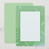 Cartes d'invitation Monstera Vert Abstrait (Devant / Derrière)