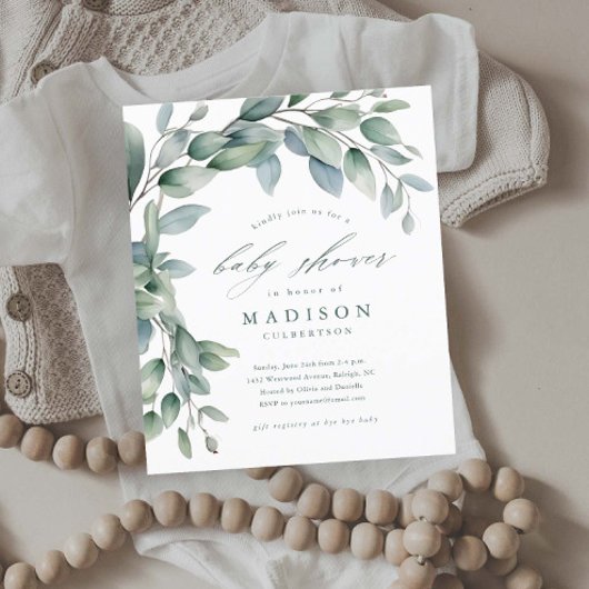 Cartes d'invitation neutres pour bébé au thème d'e