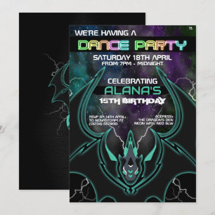 Cartes d'invitation Nova Dragon Glow Party
