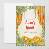 Cartes d'invitation numériques pour Haldi Invitati (Devant / Derrière)