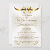 Cartes d'invitation Or et Blanc Photo 50e Annivers (Dos)