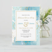 Cartes d'invitation Or et Turquoise (Debout devant)