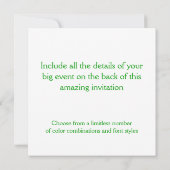 Cartes d'invitation Orchidées Vertes (Dos)