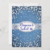 Cartes d'invitation pailletées Glam Denim & Diamon (Dos)