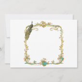 Cartes d'invitation Paon de Mariage de Conte de Fé (Dos)