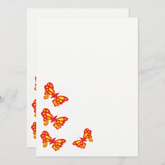 Cartes d'invitation/Papillons (Devant / Derrière)