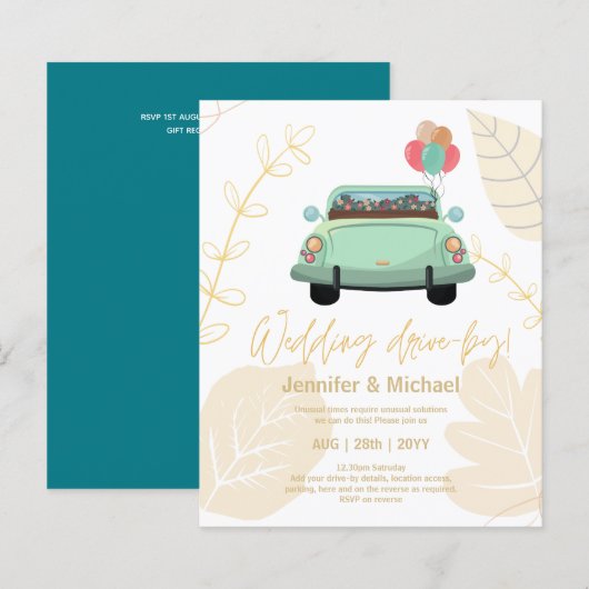 Cartes d'invitation pas chères pour une visite de  (Devant / Derrière)
