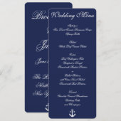 Cartes d'invitation personnalisées de menu de mari (Devant / Derrière)