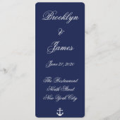 Cartes d'invitation personnalisées de menu de mari (Dos)