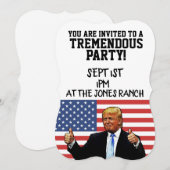 CARTES D'INVITATION PERSONNALISÉES PARTY DONALD TR (Devant / Derrière)