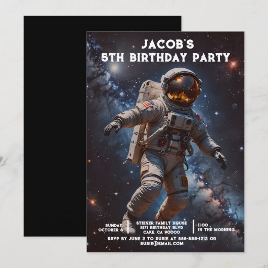 Cartes d'invitation personnalisées pour anniversai (Devant / Derrière)