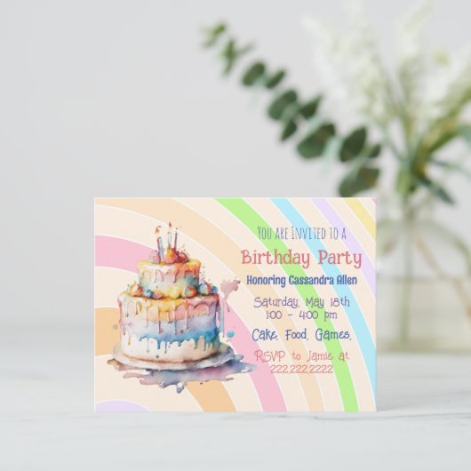 Cartes d'invitation personnalisées pour l'annivers (Debout devant)